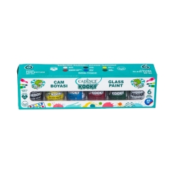 CADENCE Farby do szkła i porcelany Kooky, zestaw 6x30ml / MATT / 5740